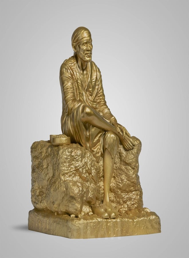 SILAII Shirdi Sai Baba Sculpture (Gold, 6 Inch) - Image 3